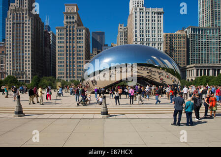 Cloud Gate, Chicago Bean in Millennium Park, The Bean Stock Photo