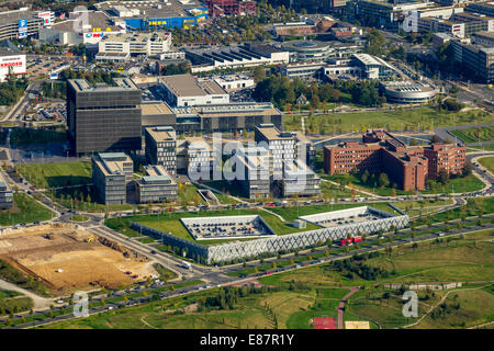 Aerial view, ThyssenKrupp Headquarters Essen with Krupp Belt, Krupp ...