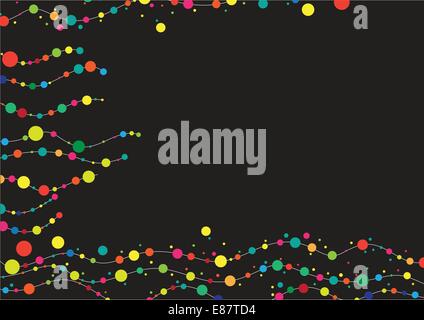 Vector illustration of abstract backgound made from waved lines and circle drops. Stock Vector