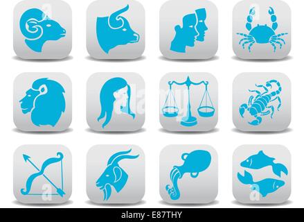 Vector illustration of zodiac icons .You can use it for your website, application or presentation Stock Vector