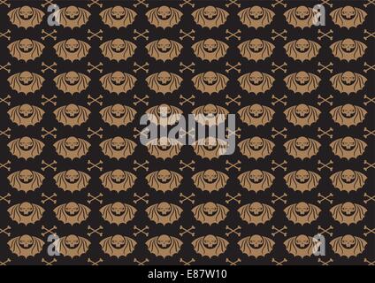 Vector illustraition of skulls abstract background. Stock Vector
