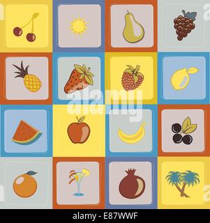 Vector Illustration of Seamless sweet and juicily Fruit Background Stock Vector