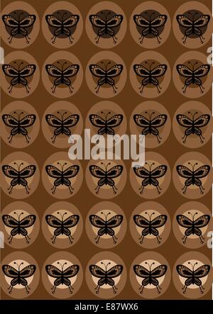 Vector illustration of  funky  butterflies  abstract pattern Stock Vector