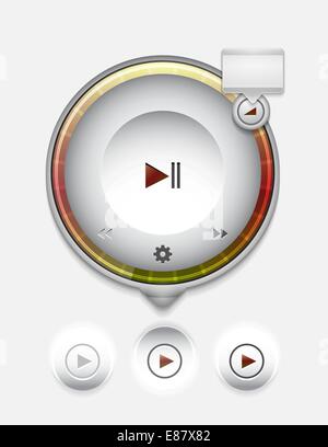 Multimedia player UI Stock Vector