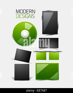 Set of web box shadows and dividers Stock Vector