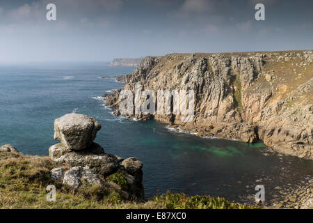 Lands End seen from Gwennap Head. Stock Photo