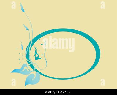 Vector illustraition of funky Abstract floral border Stock Vector
