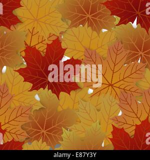 Seamless pattern from autumn maple leaves Stock Vector