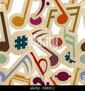 Seamless pattern with music signs Stock Vector
