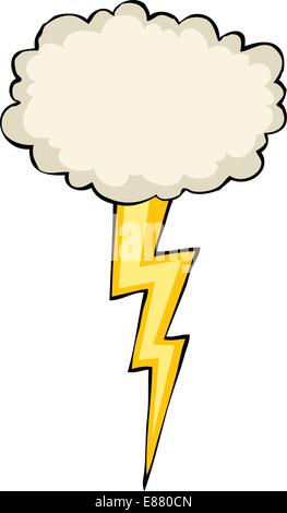 illustration mascot design of a cloud and thunder Stock Vector Image ...