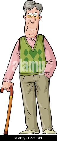 elderly man walking with cane cartoon Stock Vector Image & Art - Alamy