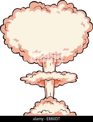Nuclear explosion on a white background vector illustration Stock Vector