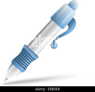 Ballpoint pen and shadow on a white background. Vector illustration ...