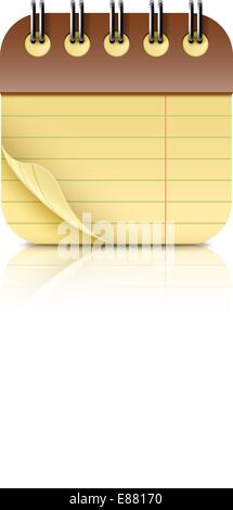 Vector illustration of retro coil bound notebook icon Stock Vector