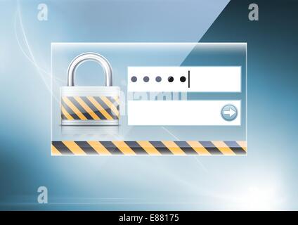 Vector illustration of soft colored abstract background with computer security concept Stock Vector