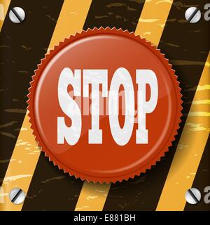 Red  button on a tech beckground Stock Vector