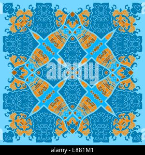 ornamental lace pattern, circle background with many details, looks like crocheting handmade lace Stock Vector