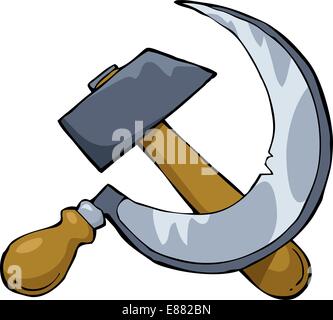 Hammer and sickle on a white background vector illustration Stock Vector