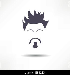 Face of a man with a beard Stock Vector
