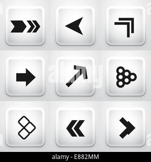 Set of square application buttons. Vector illustration Stock Vector
