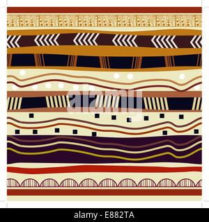 Seamless pattern with elements of tribal style Stock Vector