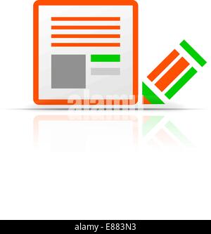 Simple stylized colorful icon - file icon design Stock Vector