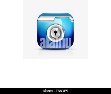 Locked folder icon / folder protection concept. Vector Stock Vector