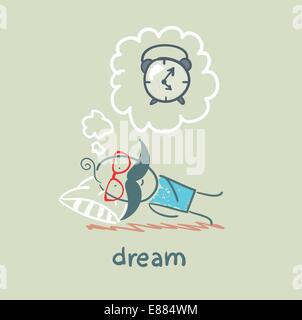 man dreams to the clock Stock Vector