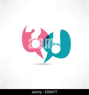 Question mark and exclamation point icon Stock Vector