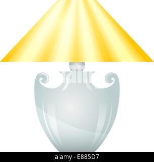 Lamp with yellow lampshade Stock Vector