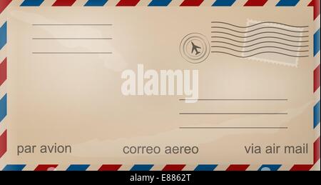 Old airmail envelope Stock Vector