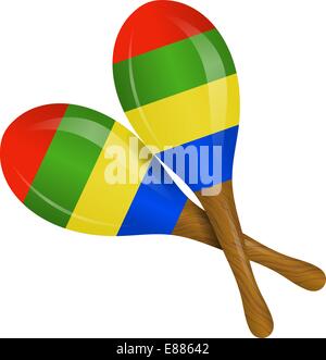 Image of maracas on a white background Stock Vector