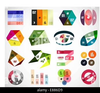 Set of geometrical infographic elements and banner templates Stock Vector