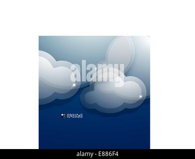 Glass 3d clouds vector template Stock Vector