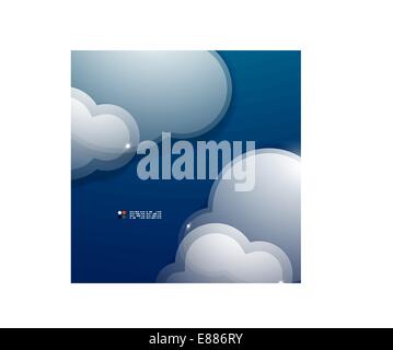 Glass 3d clouds vector template Stock Vector
