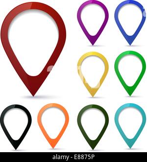 Set of map pointers Stock Vector