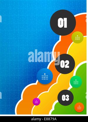 Colorful vector cloud steps banner Stock Vector