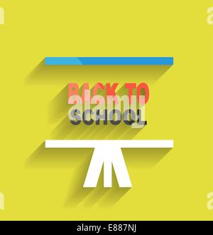 Back to school concept icon flat design Stock Vector