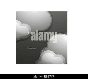 Glass 3d clouds vector template Stock Vector