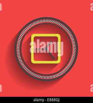 Vector modern Clock flat design icon set in button Stock Vector Image ...