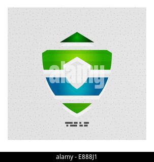 Modern protection shield concept paper vector template Stock Vector