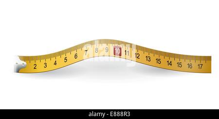 Yellow measuring tape Stock Vector