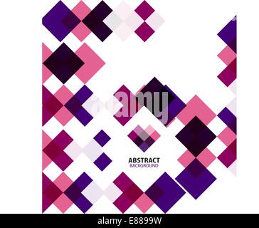 Purple squares abstract geometrical pattern Stock Vector