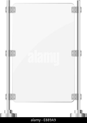 Glass screen with metal racks. eps10 Stock Vector