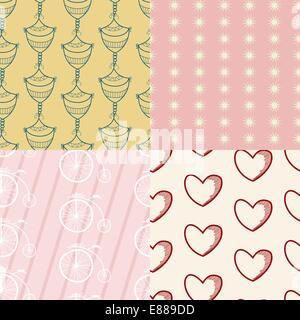 Set of monochrome seamless texture Stock Vector
