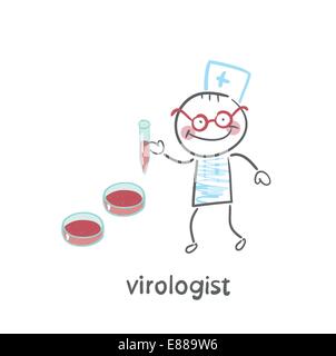 virologist  working with a test tube Stock Vector