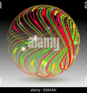Abstract sphere on a black background. Stock Vector
