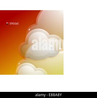 Glass 3d clouds vector template Stock Vector