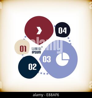 Vector infographic round chart template. Six options, steps, parts ...