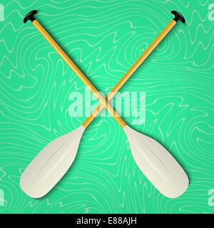 Professional canoe oars Stock Vector